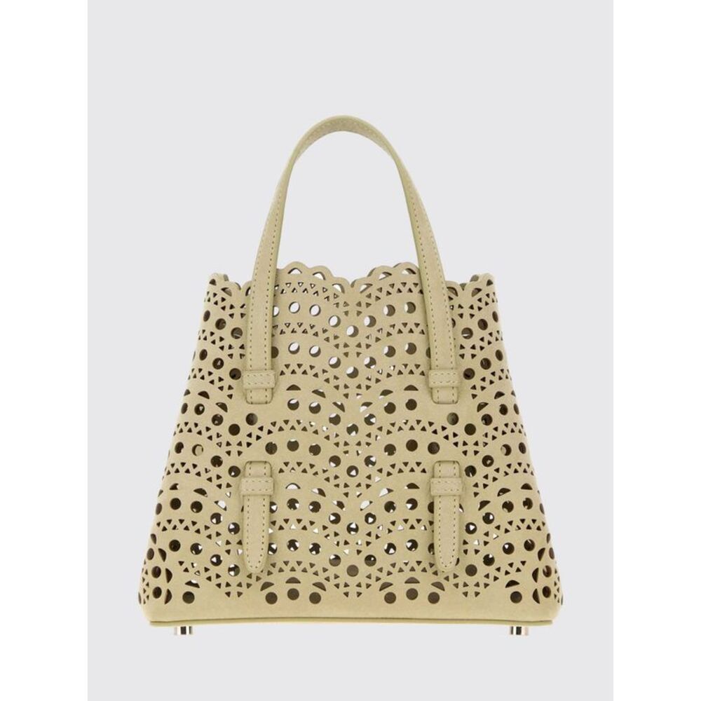 AlaiA Women Alaia Mina Perforated Nubuck Handbag With Removable Pouch